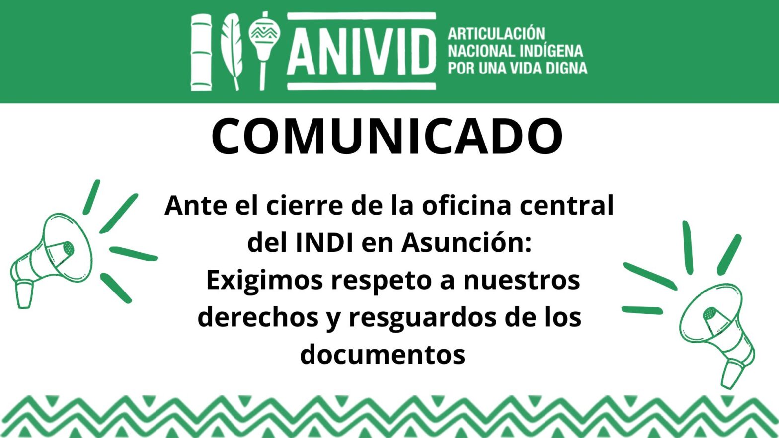 COMUNICADO SOBRE EL INDI